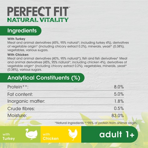 PERFECT FIT™ Natural Vitality Cat Food Pouch Poultry Selection Gravy 6x50g image 1