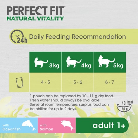 PERFECT FIT™ Natural Vitality Cat Food Pouch Fish Selection in Gravy 6x50g image 1