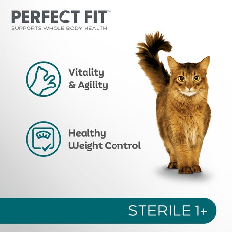 PERFECT FIT™ Sterile (Neutered) Adult Dry Cat Food Chicken 7kg, 2.8kg image 1