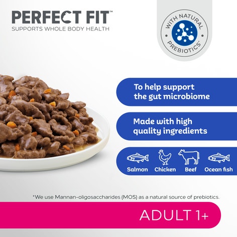 PERFECT FIT™ Cat Food Pouches Mixed 12 x 85g image 1