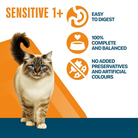 PERFECT FIT Sensitive Adult Dry Cat Food Turkey 7kg, 750g image 1