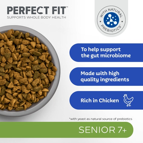 PERFECT FIT™ Senior 7+ Dry Cat Food Chicken 7kg, 2.8kg, 750g image 1