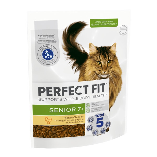 PERFECT FIT™ Senior 7+ Dry Cat Food Chicken 7kg, 2.8kg, 750g image 1
