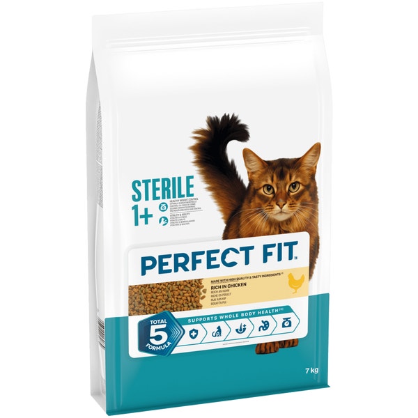 PERFECT FIT Sterile (Neutered) Adult 1+ Dry Cat Food Chicken 7kg image 1