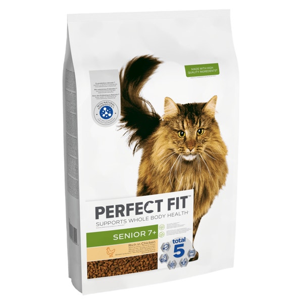 PERFECT FIT™ Senior 7+ Dry Cat Food Chicken 7kg, 2.8kg, 750g image 1