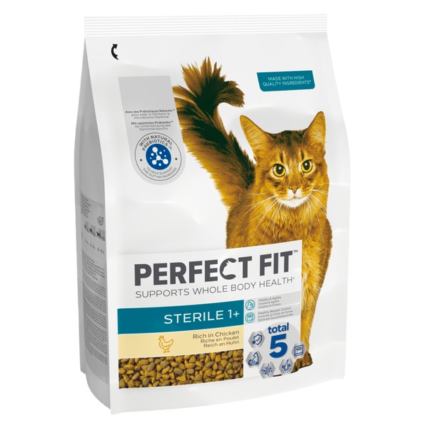 PERFECT FIT™ Sterile (Neutered) Adult Dry Cat Food Chicken 7kg, 2.8kg image 1