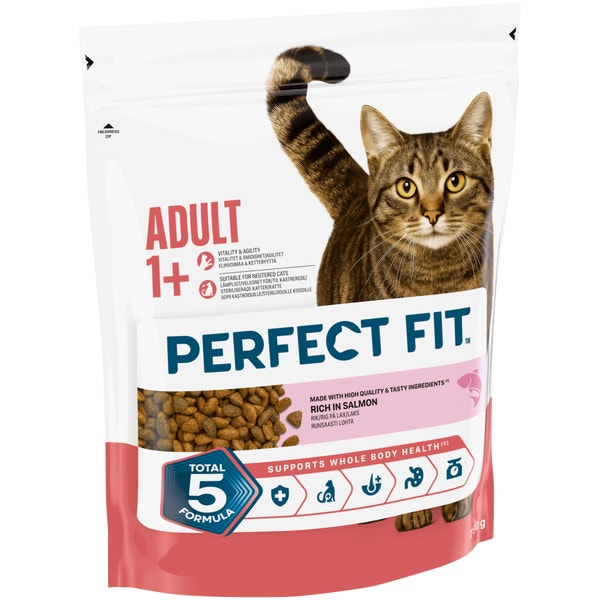 PERFECT FIT Adult Dry Cat Food Salmon 7kg, 2.8kg, 750g image 1