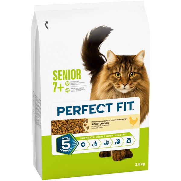 PERFECT FIT Senior 7+ Dry Cat Food Chicken 7kg, 2.8kg, 750g image 1