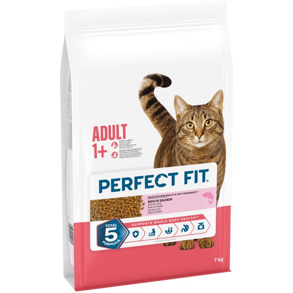 PERFECT FIT Adult Dry Cat Food Salmon 7kg, 2.8kg, 750g image 1