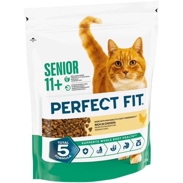 PERFECT FIT Senior 11+ Dry Cat Food Chicken 750g image 1