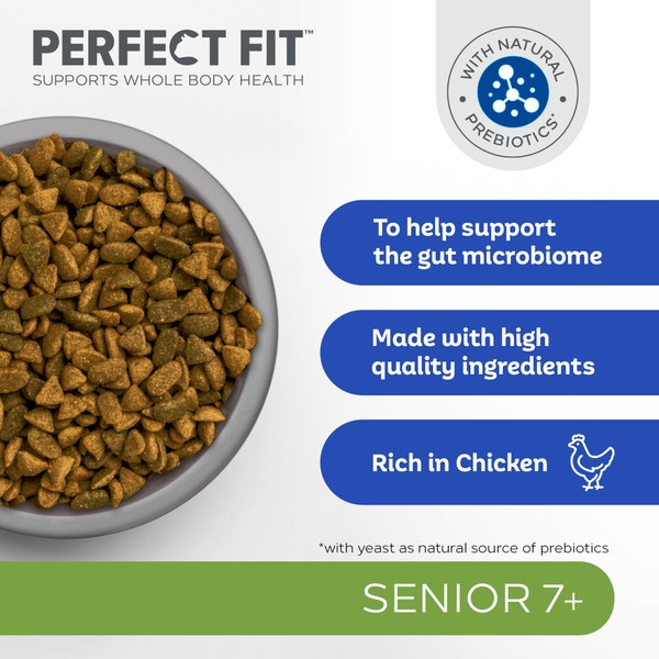 PERFECT FIT™ Senior 7+ Dry Cat Food Chicken 7kg, 2.8kg, 750g image 2