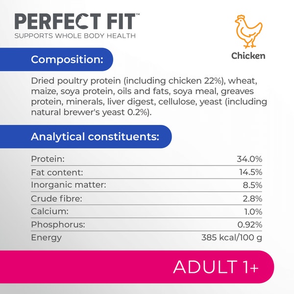 PERFECT FIT™ Adult Dry Cat Food Chicken 7kg,2.8kg, 750g image 4