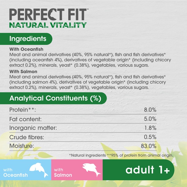 PERFECT FIT™ Natural Vitality Cat Food Pouch Fish Selection in Gravy 6x50g image 4