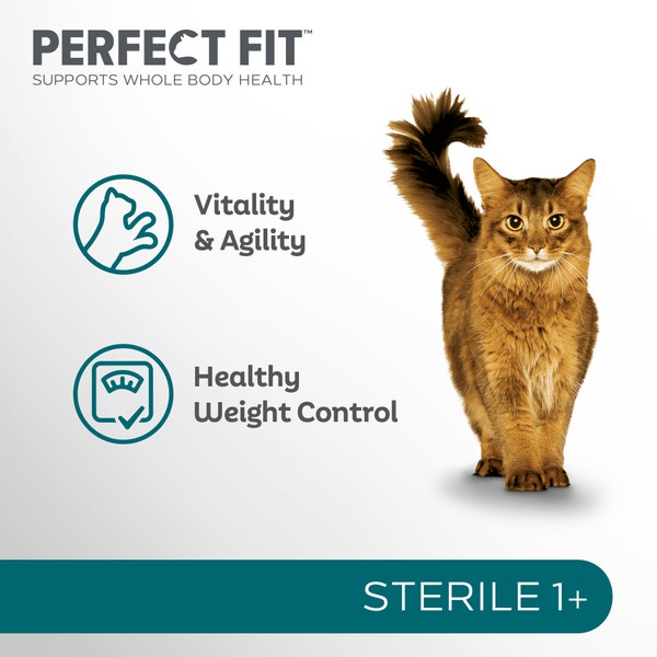 PERFECT FIT™ Sterile (Neutered) Adult Dry Cat Food Chicken 7kg, 2.8kg image 3